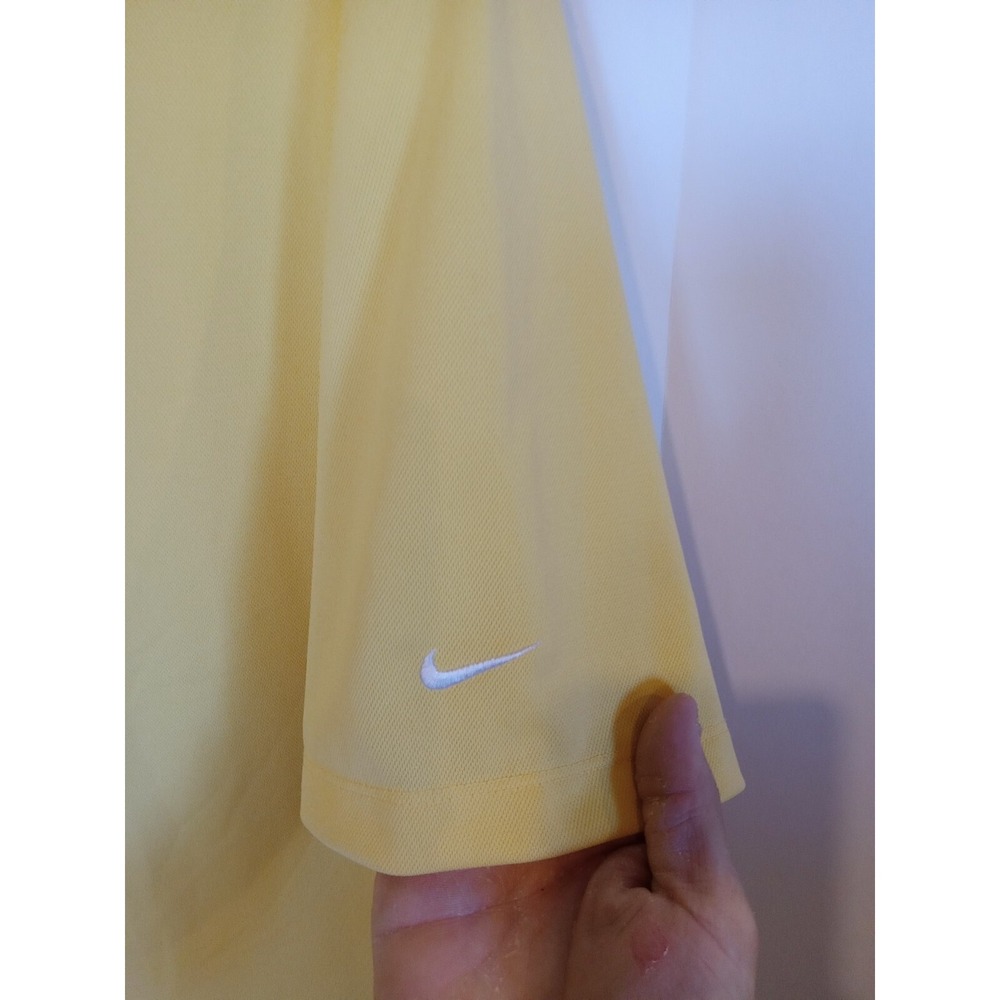 Nike Golf Mens XL Dri-Fit UV Short Sleeve Performance Yellow - Picture 4 of 7